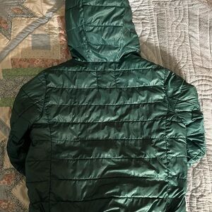 Primary Green Hooded Puffer Jacket